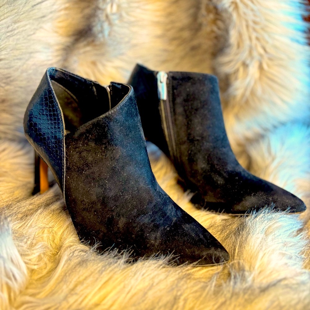 Vince Camuto Selsta Suede and Leather Ankle Boots